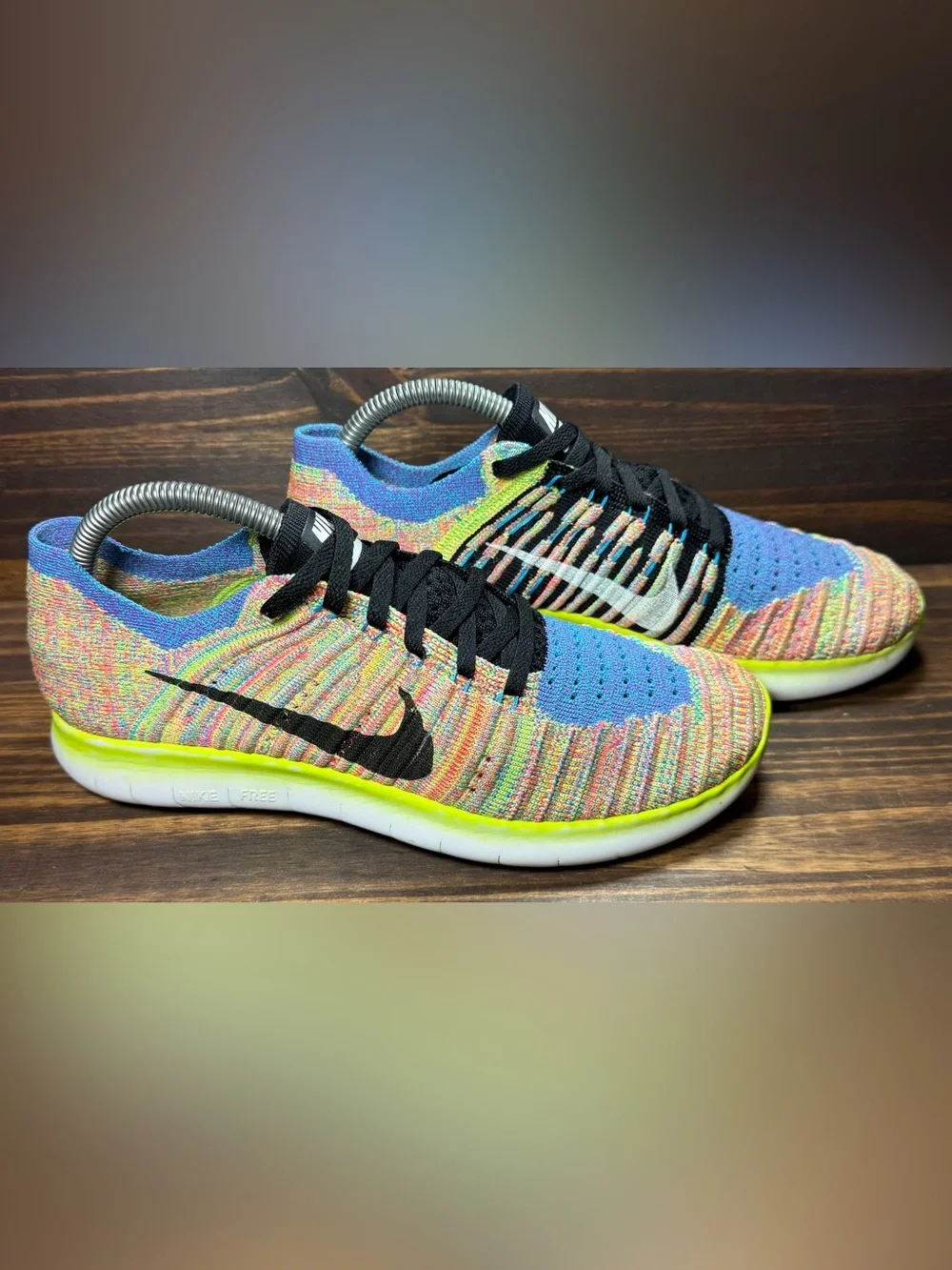Nike Free Rn Flyknit Womens Size 7.5 Shoes Multicolor Athletic Sneakers